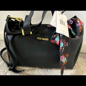 NWT Steve Madden Black BParker Satchel Bag